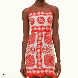 FARM Rio  White Ainika Shell Euroflax™ Premium Linen Mini Dress